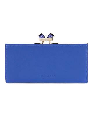 Ted Baker Wenny Square Crystal Popper Matinee Leather Purse, Blue
