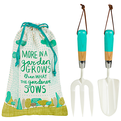 Thoughtful Gardener Fork & Trowel Set in Cotton Bag