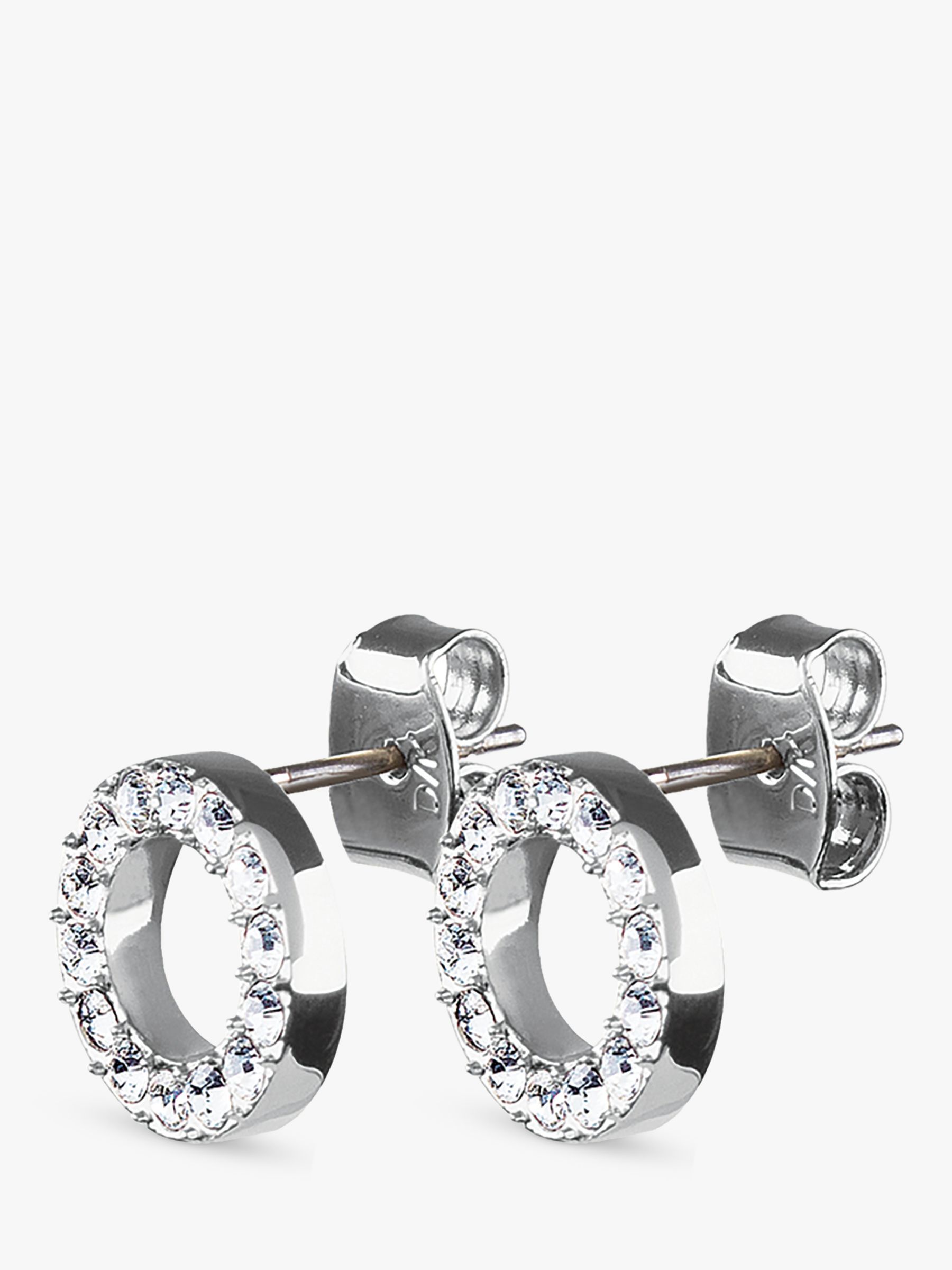DYRBERG/KERN Koro Crystal Cut-Out Round Stud Earrings, Silver