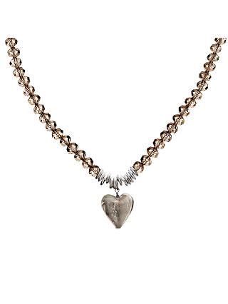 Martick Murano Heart and Crystal Pendant Necklace