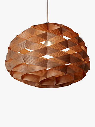 John Lewis & Partners Alvin Easy-to-Fit Wood Veneer Ceiling Light