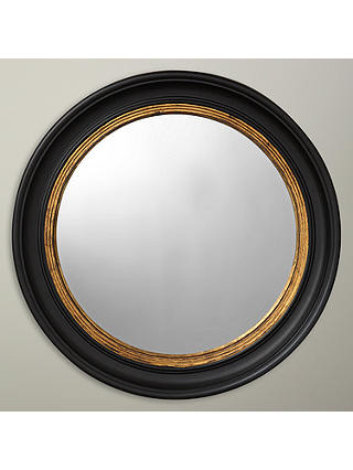 John Lewis Circle Convex Mirror, Black/Gold, Dia.47cm