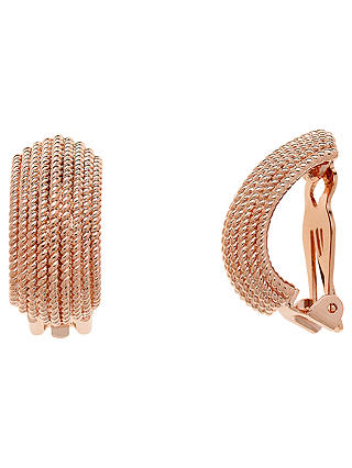 Finesse Textured Clip-On Earrings, Rose Gold
