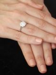 E.W Adams 18ct White Gold Diamond Illusion Claw Set Ring, N