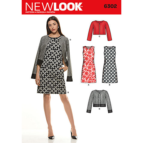 Buy New Look Women's Dresses & Jackets Sewing Patterns, 6302 Online at ...