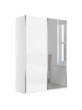 John Lewis Elstra 150cm Wardrobe with White Glass and Mirrored Sliding Doors