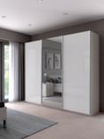 John Lewis Elstra 250cm Wardrobe with Glass and Mirrored Sliding Doors