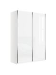 John Lewis Elstra 150cm Wardrobe with White Glass Sliding Doors