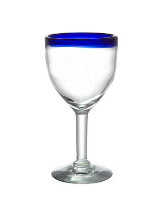 John Lewis & Partners Alfresco Recycled Glass Goblet, Blue
