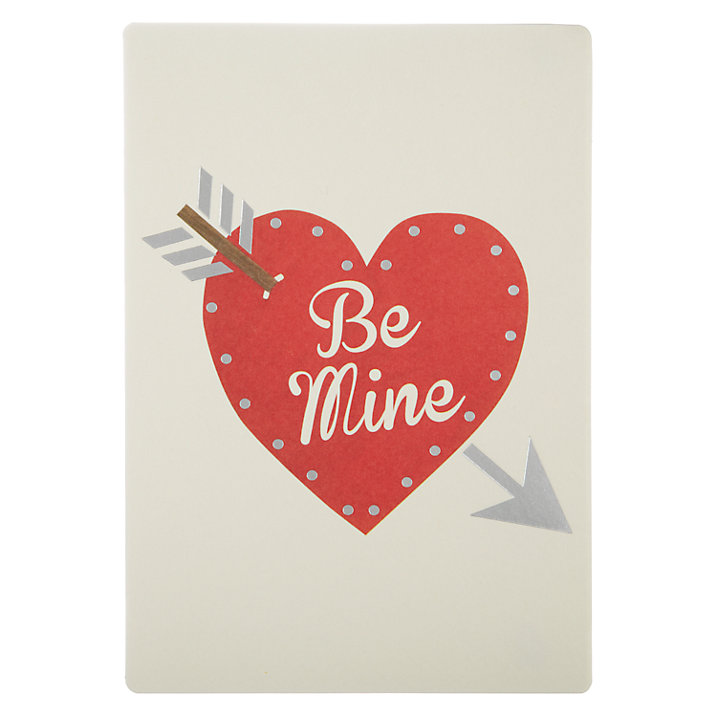 Buy James Ellis Stevens Be Mine Heart Retro Press Card Valentine's Card Online at johnlewis.com