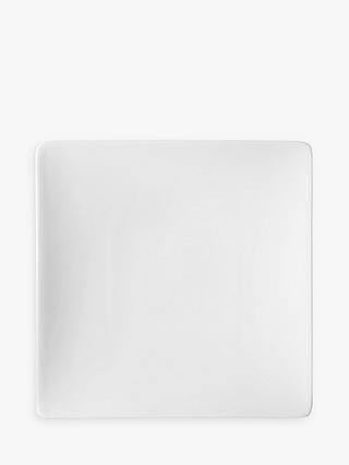 John Lewis & Partners Concave Bone China Square 20.5cm Plate, White