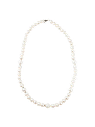 A B Davis Sterling Silver Freshwater Pearl Necklace, Silver