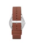 Skagen SKW6086 Men's Holst Single Chronograph Leather Strap Watch, Brown/Grey