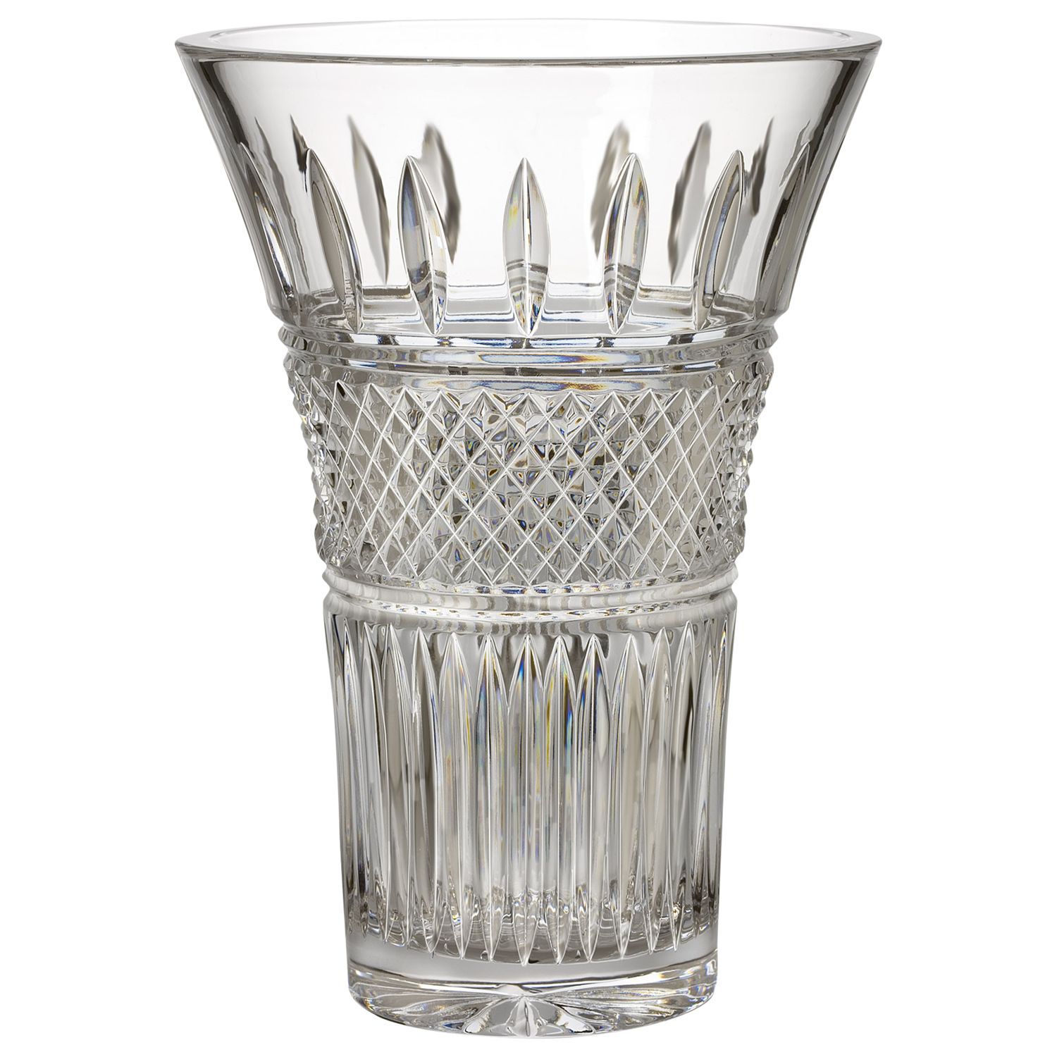 Waterford Crystal Irish Lace Cut Glass Vase, H25cm