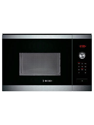 Bosch HMT84M654B Built-In Compact Microwave Oven, Brushed Steel