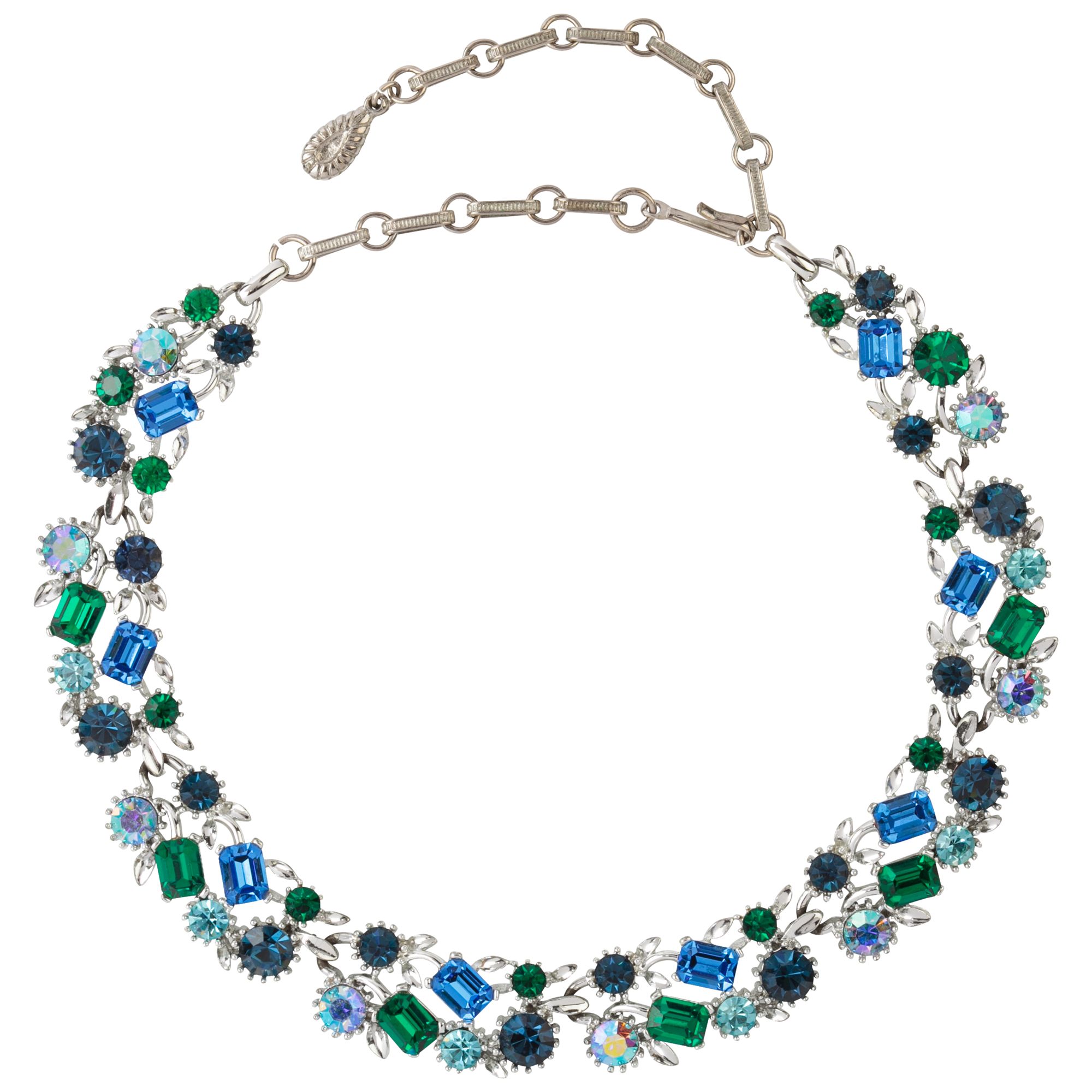 Buy Susan Caplan Vintage 1950's Lisner Silver Plated Crystal Necklace, Blue/Green Online at johnlewis.com