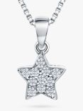 Jools by Jenny Brown Rhodium Plated Silver Cubic Zirconia Star Pendant, Silver