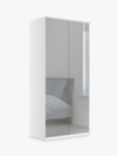 John Lewis Elstra 100cm Wardrobe with Mirrored Hinged Doors, Mirror/Off White