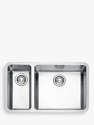 Franke Kubus KBX 160 45-20 Right Hand 1.5 Bowl Undermounted Kitchen Sink, Stainless Steel