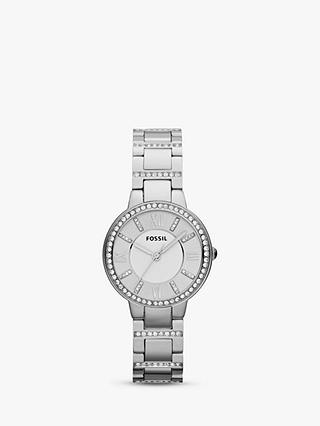 Fossil ES3282 Women's Virginia Stainless Steel Bracelet Strap Watch, Silver