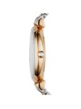 Emporio Armani AR1840 Women's Two Tone Bracelet Strap Watch, Silver/Rose Gold