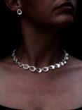 Nina B Open Teardrop Necklace, Silver