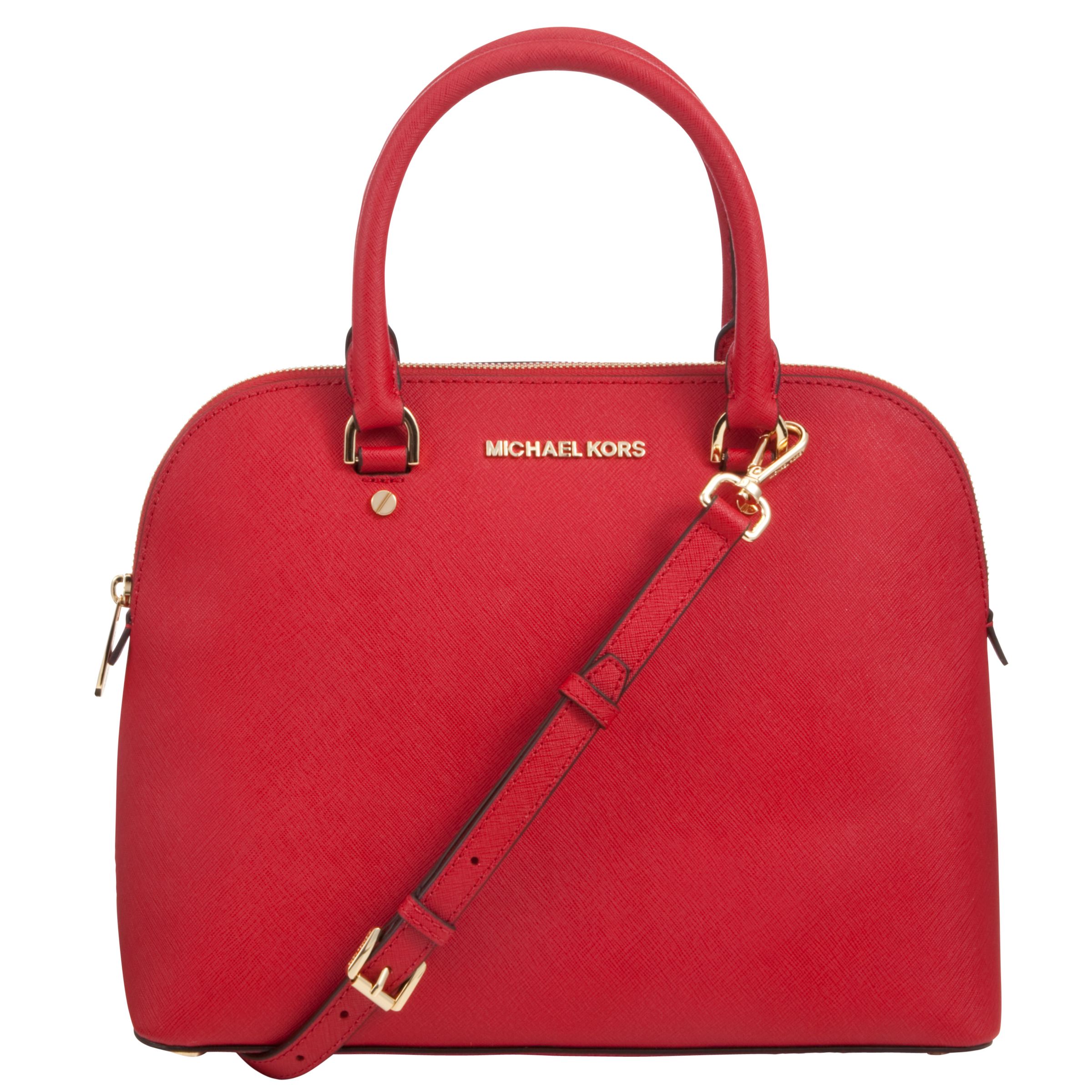 Buy MICHAEL Michael Kors Cindy Large Leather Dome Satchel Online at ...