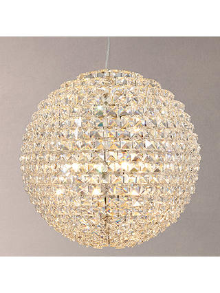 John Lewis & Partners Exquisite Crystal Globe Ceiling Light, Brushed Brass, Large