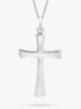 IBB 9ct White Gold Plain Cross Pendant, White Gold