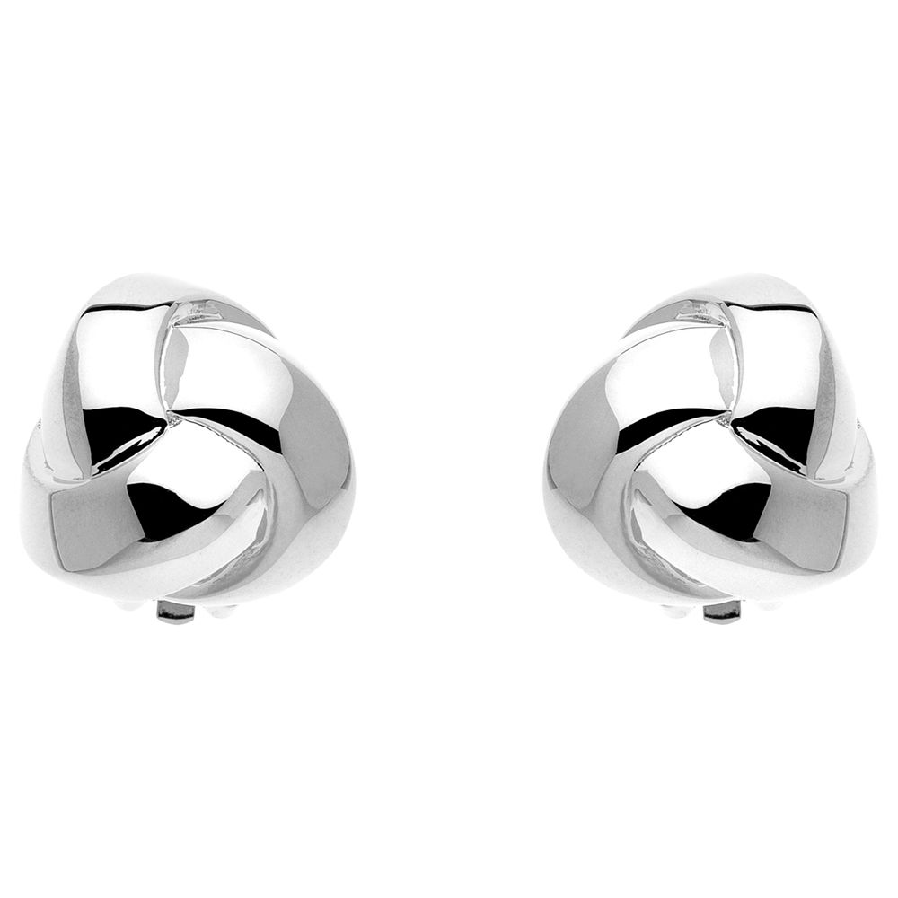 Finesse Knot Clip-On Earrings, Silver