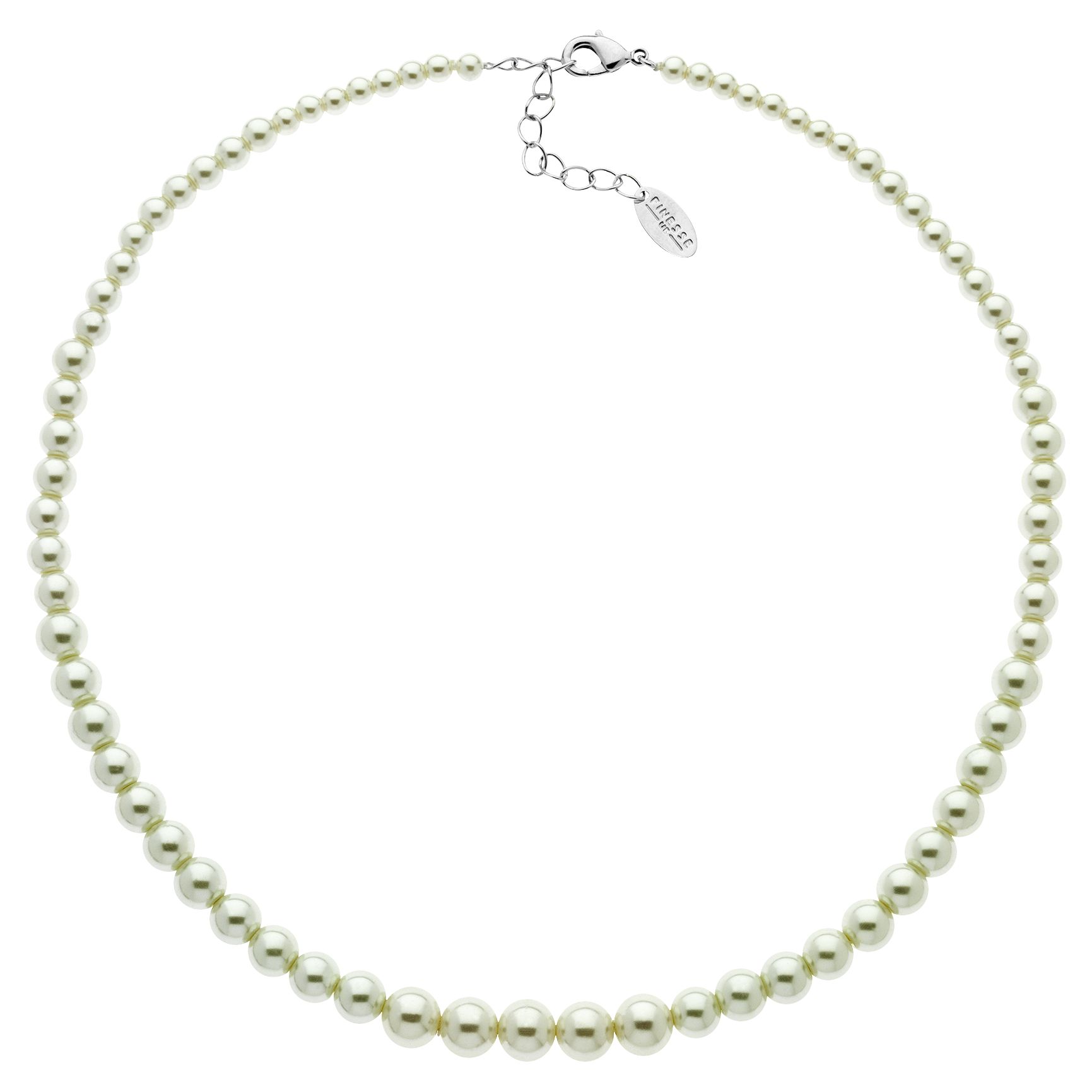 Buy Finesse Rhodium Plated Graduated Faux Pearl Necklace, White Online at johnlewis.com