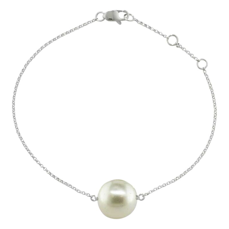 Buy London Road 9ct White Gold Burlington Pearl Bracelet, White Online ...