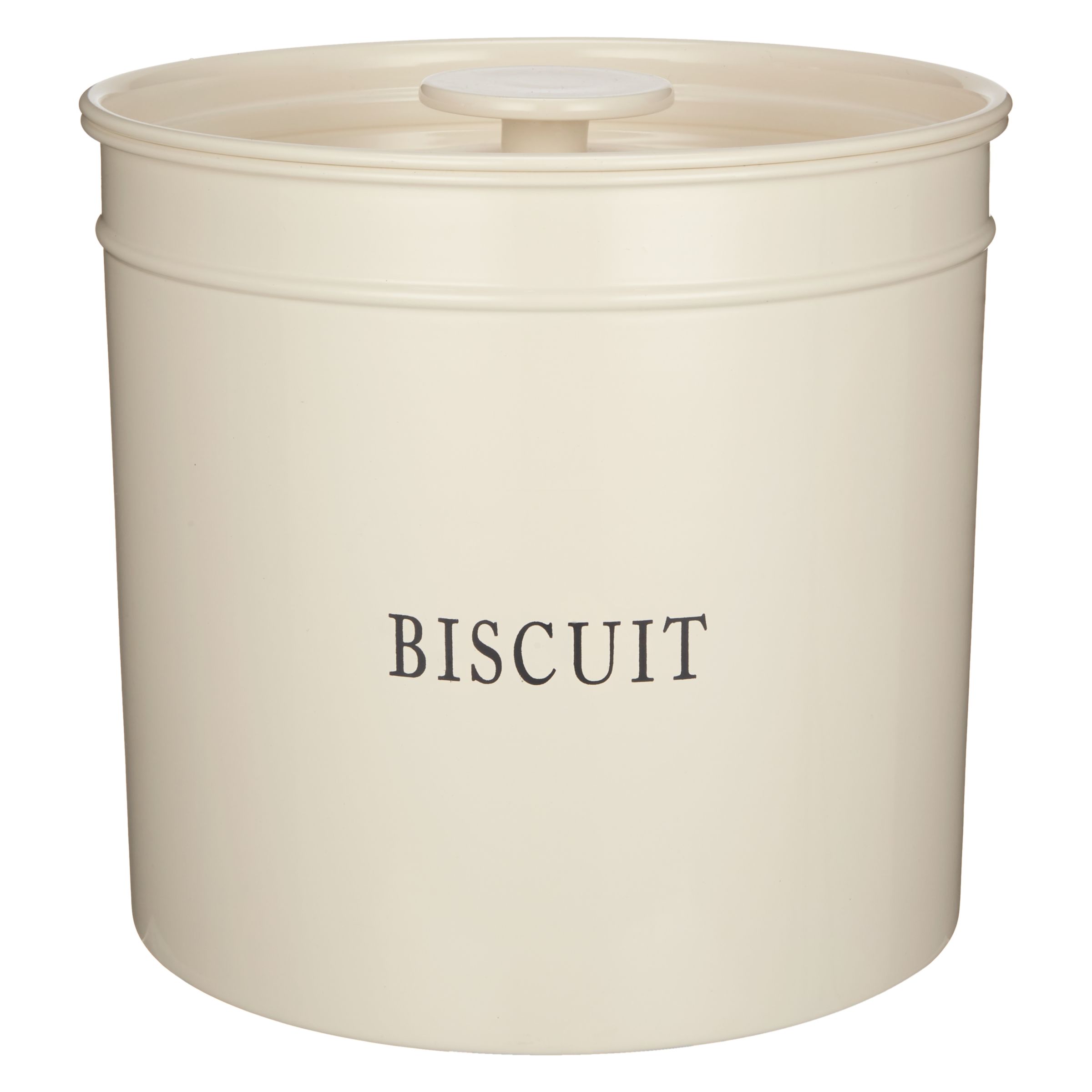 John Lewis & Partners Classic Enamel Biscuit Tin, Cream