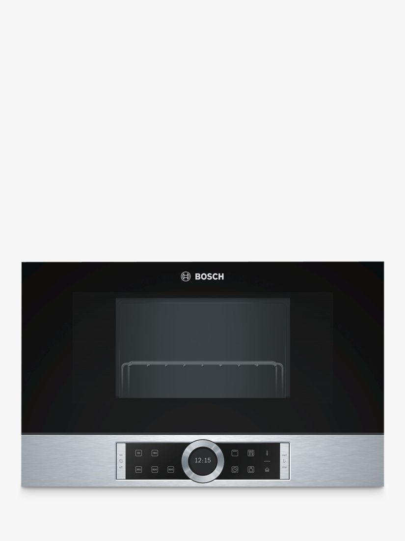 Bosch BEL634GS1B Built-In Microwave Oven with Grill, Black / Stainless Steel