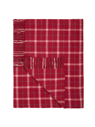 John Lewis & Partners Simple Check Throw Blanket, Red