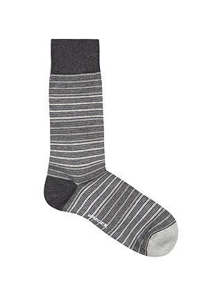 Jaeger Multi Stripe Cotton Socks, One Size