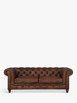 Earle Range, Halo Earle Chesterfield Medium 2 Seater Leather Sofa, Antique Whisky