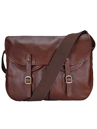 Barbour Tarras Leather Bag, Dark Brown