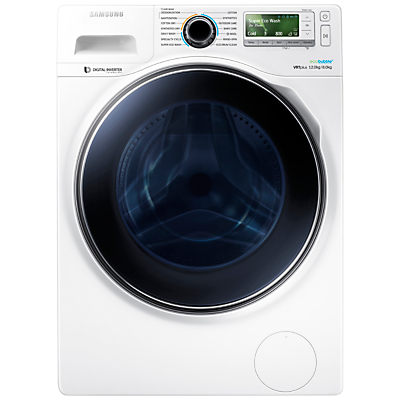 Samsung WD12J8400GW Freestanding Washer Dryer, 12kg Wash/8kg Dry Load, A Energy Rating, 1400rpm Spin in White