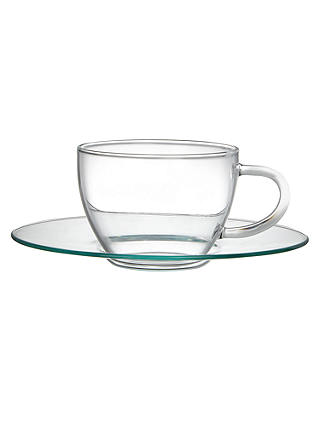 Croft Collection Bramley Glass Espresso and Saucer, Set of 2, Clear, 100ml