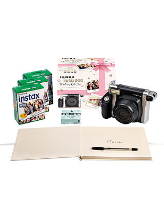 Fujifilm Instax 300 Wedding Pack with Instant Camera, 60 Shots, Photo Mounts, Wedding Guest Book & Pen