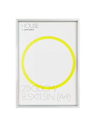 House by John Lewis Aluminium Photo Frame, A4 (30 x 21cm), Frosted Silver Finish