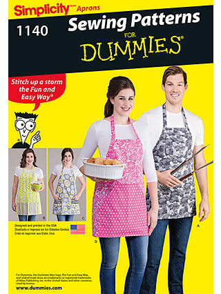 Simplicity Aprons in Four Styles Sewing Pattern, 1140, One Size