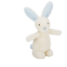 Buy Jellycat Bobtail Bunny Rattle, Cream/Blue Online at johnlewis.com
