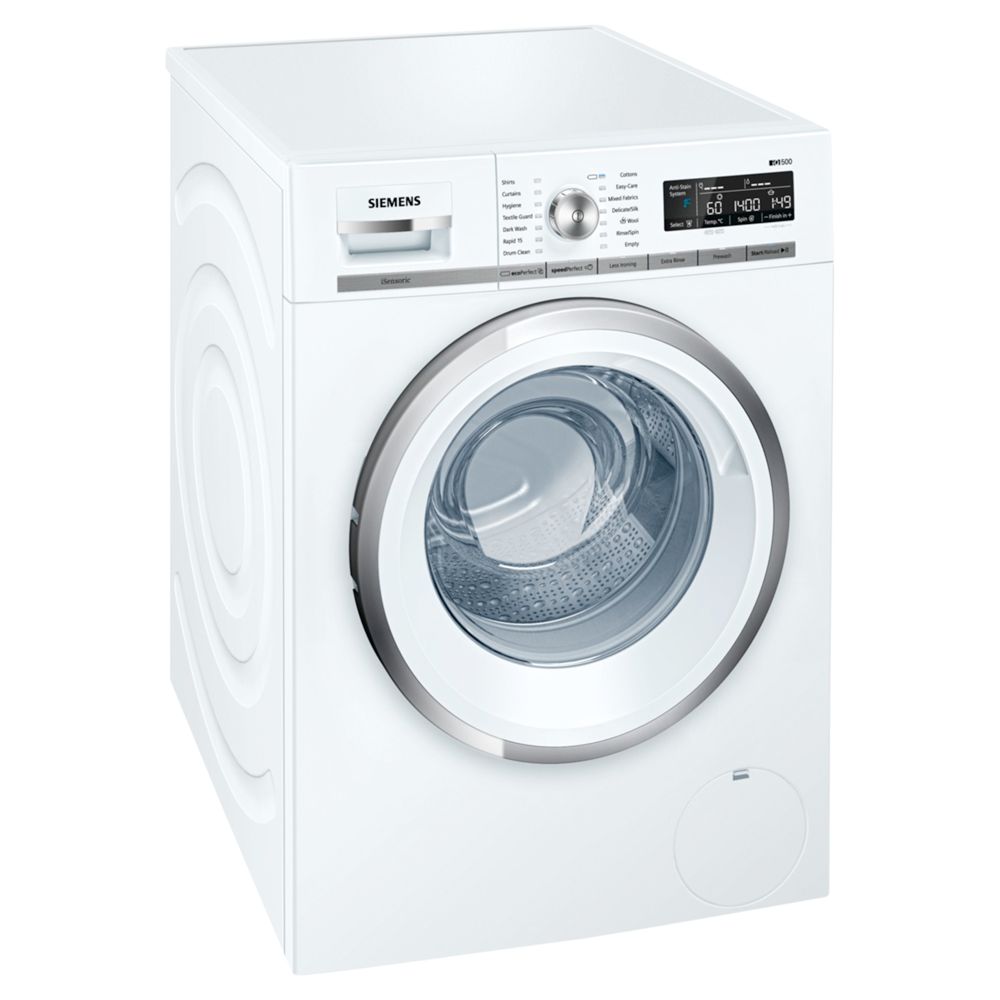Siemens WM14W590GB Freestanding Washing Machine, 8kg Load, A+++ Energy Rating, 1400rpm Spin in White