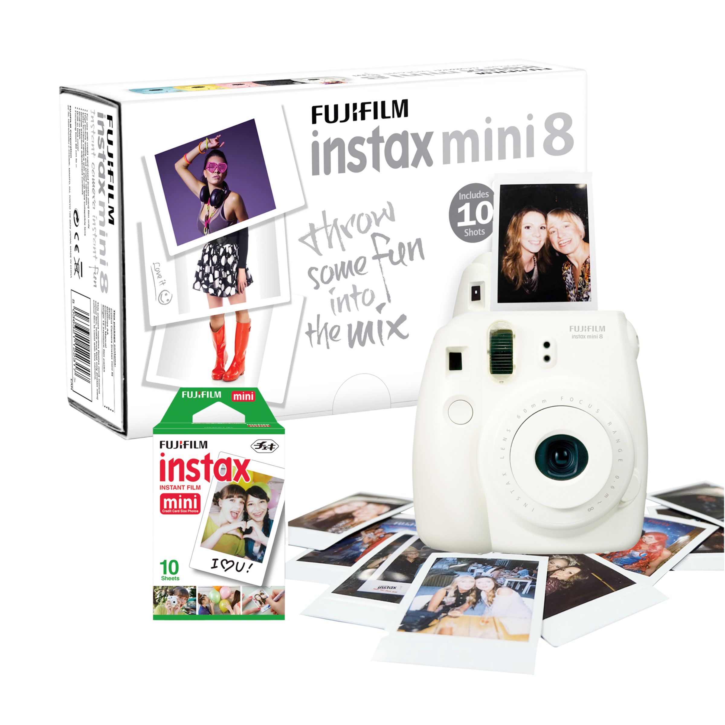 Fujifilm Instax Mini 8 Instant Camera with 10 Shots of Film, Built-In Flash & Hand Strap