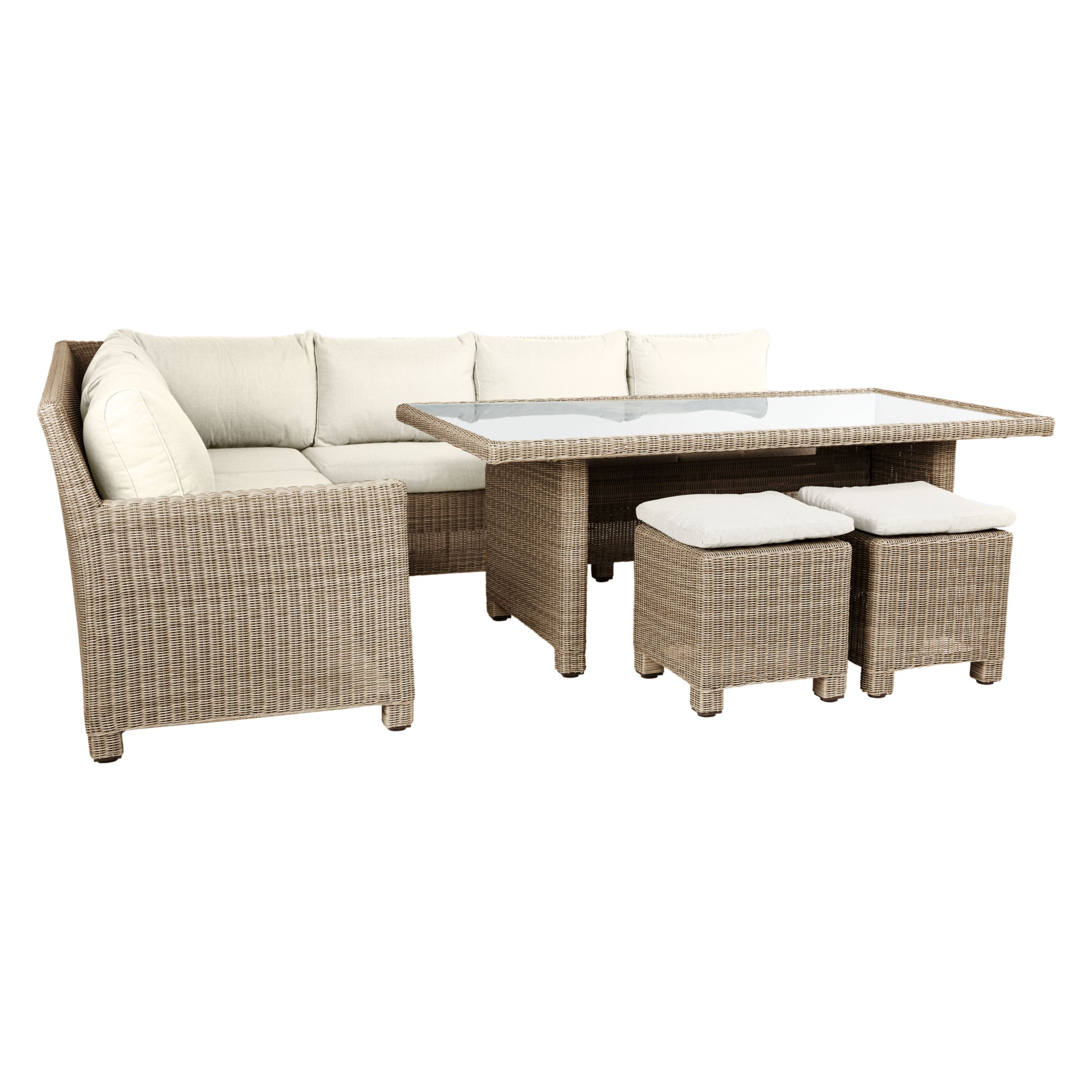 John Lewis & Partners Dante Corner Dining Sofa With Table & 2 Footstools