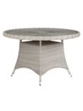John Lewis Dante 4-Seater Round Glass Top Garden Dining Table, Grey
