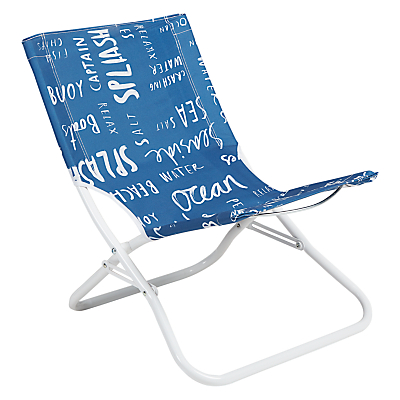 House by John Lewis Coastal Blue Script Beach Chair