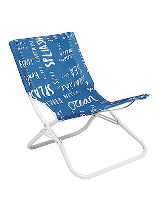 John Lewis & Partners Coastal Blue Script Beach Chair